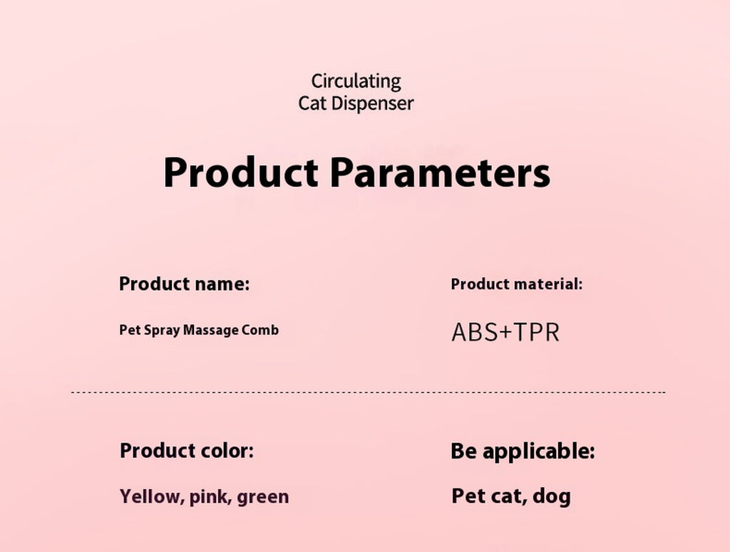 Pet Spray Comb Brush for Cats and Dogs