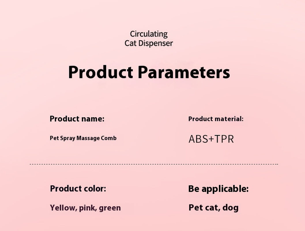 Pet Spray Comb Brush for Cats and Dogs