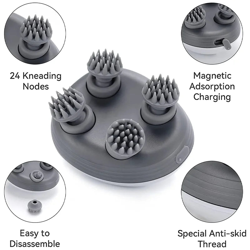 Electric Cat Massager Head Back Scratcher for Relieving Tension Pet Massage Tool Shoulder Neck Deep Tissue Head Scalp Massager